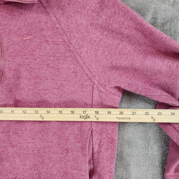 Nike Sweatshirt Womens Small Pink 1/4 Zip Therma Fit Athletic Casual Pullover - Picture 4 of 10